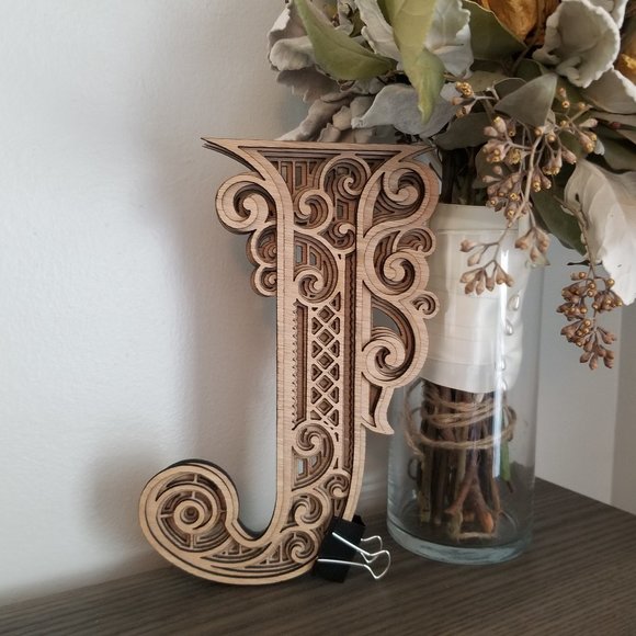 Letter A B C D E F G H I-Wood Multi-layer Monogram - Picture 10 of 16